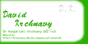 david krchnavy business card